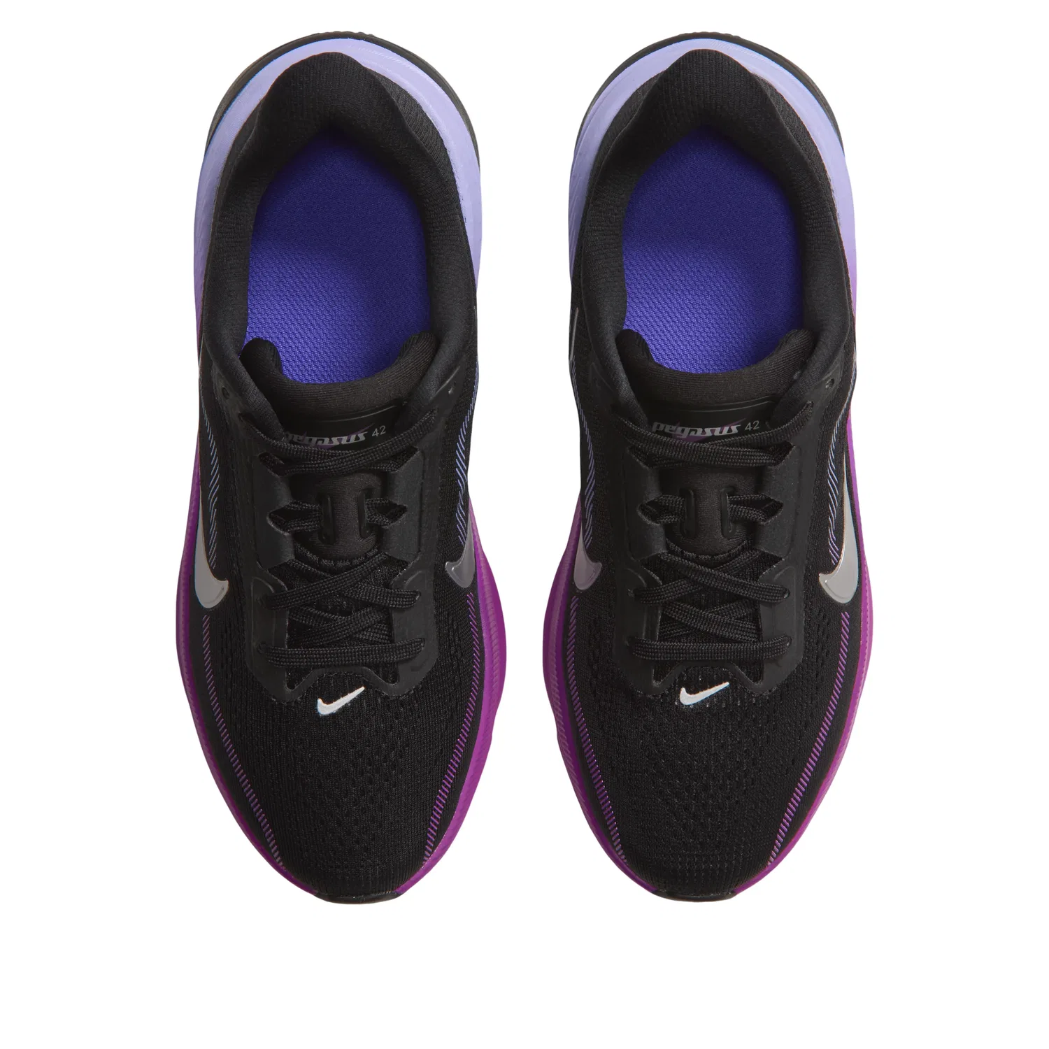 Детские кроссовки с сетчатым верхом Pegasus 42 'Black Violet Vivid Purple' Nike, Black/Persian Violet/Vivid Purple/Metallic Silver — фото 3