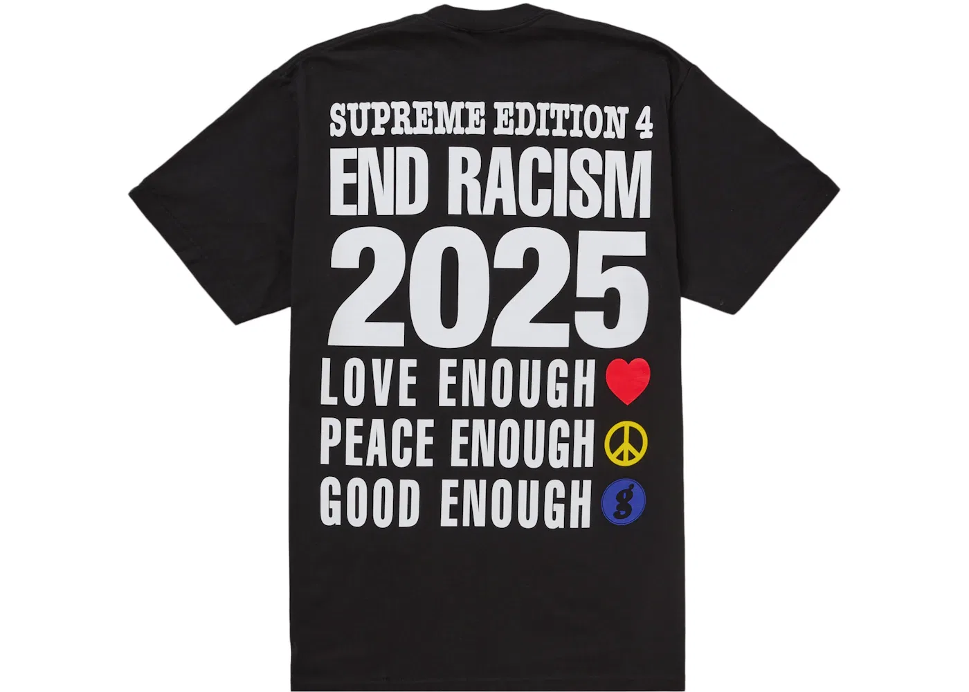 Мужская футболка с принтом Supreme GOODENOUGH End Racism Tee, Black — фото 2