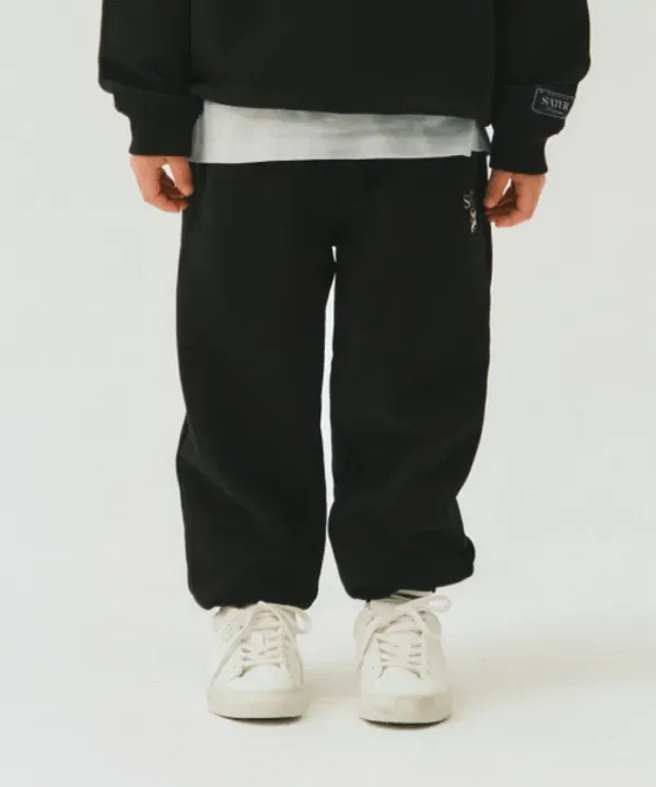 Тренировочные штаны Classic Logo Sateur Kids, черный, розовый