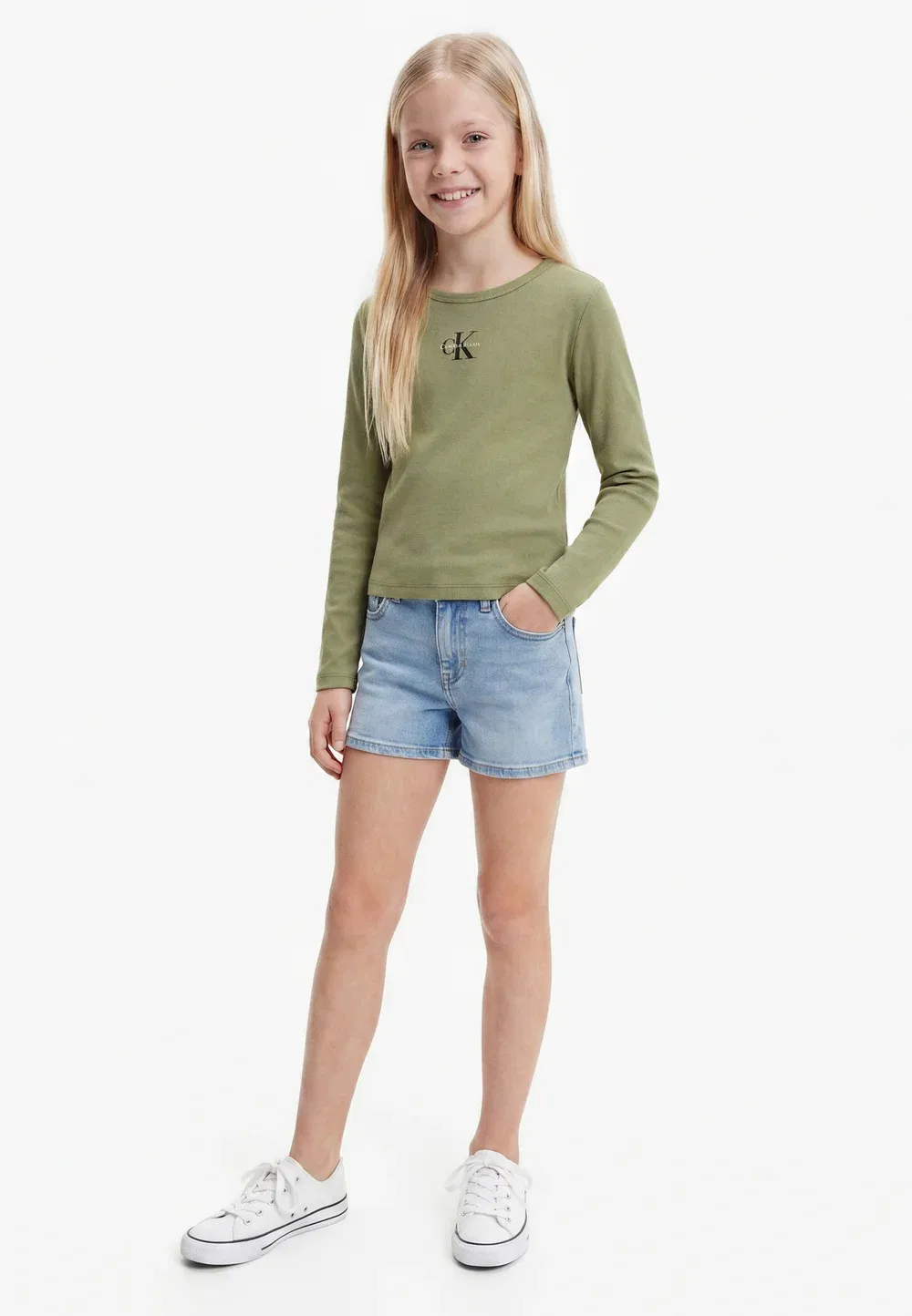 Монолог - футболка с длинными рукавами Calvin Klein Jeans, Oil Green — фото 2