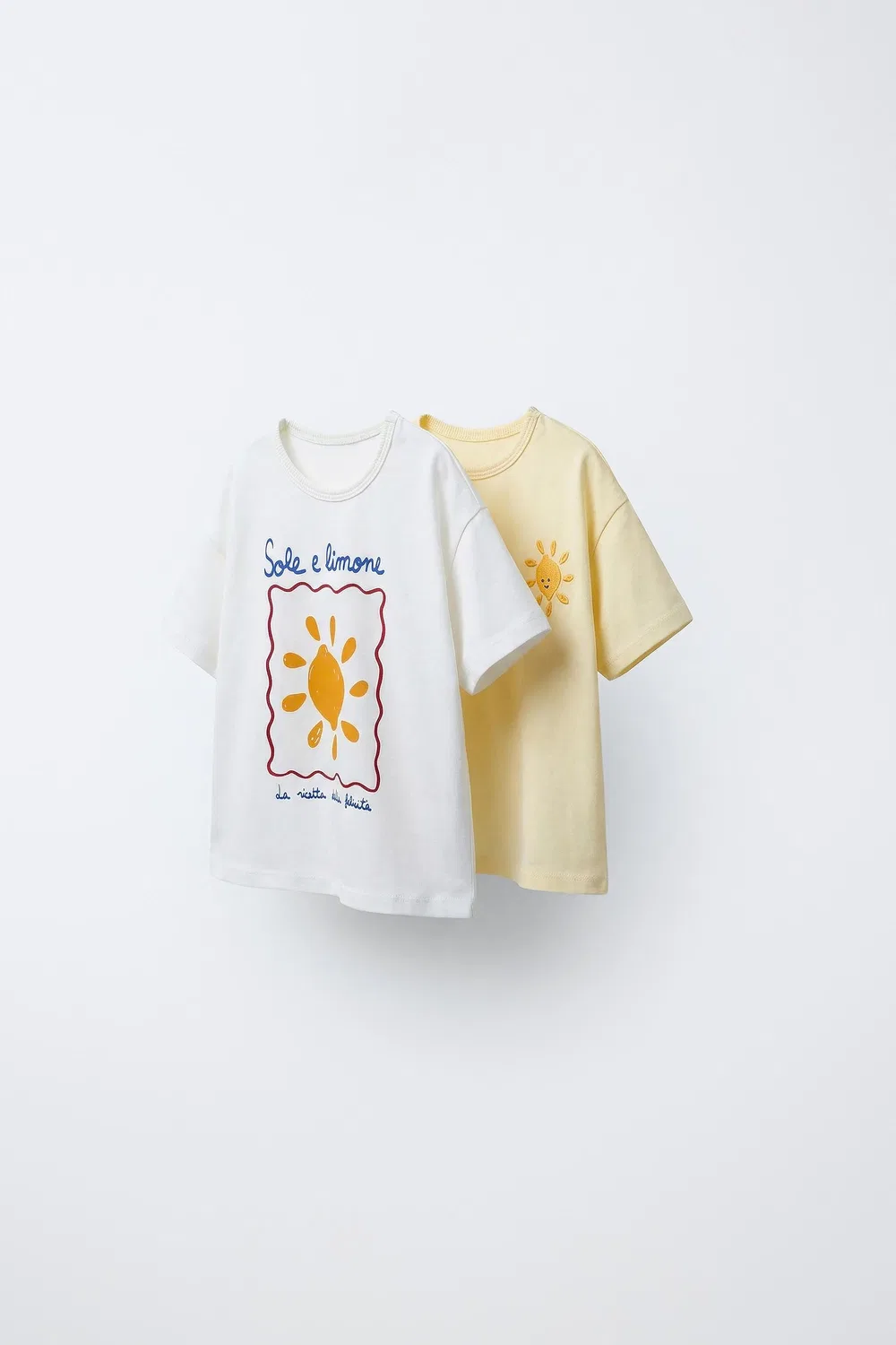 Набор из 2 футболок с принтом ZARA, Yellow