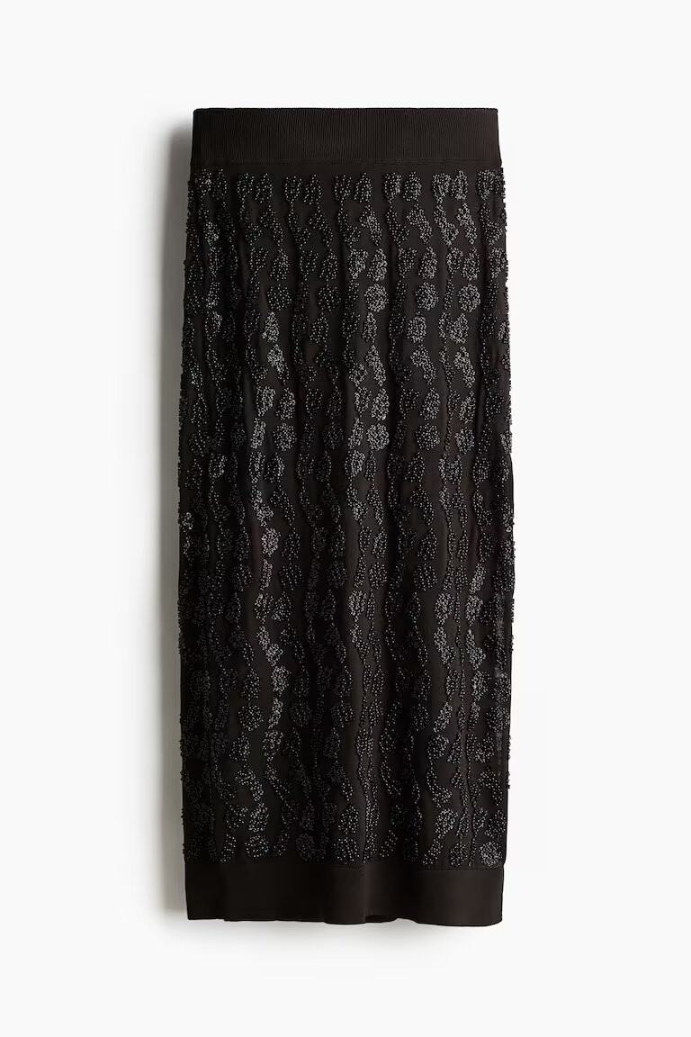 

Юбка H&M A/W 2024 Bead-embellished, темно-коричневый