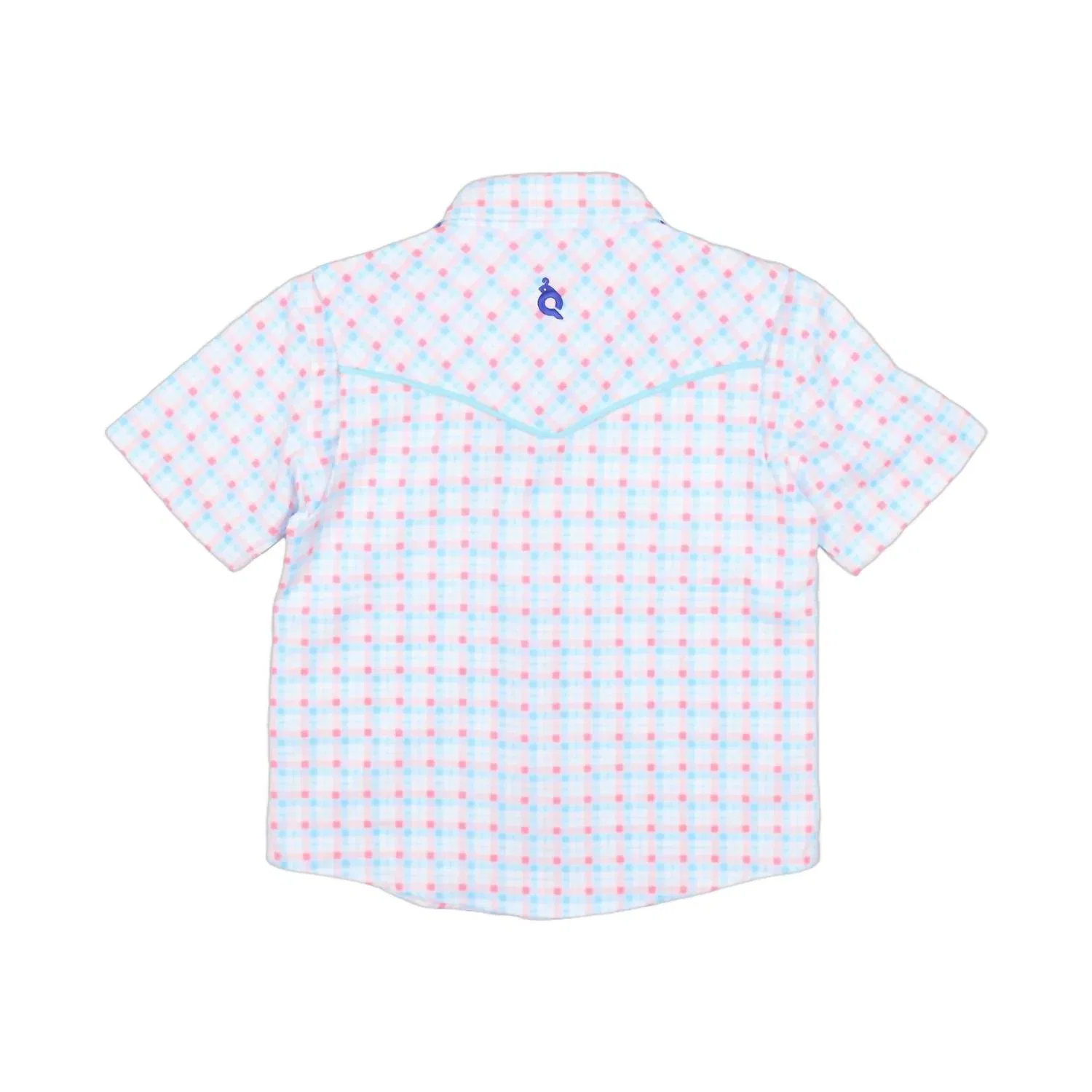 Детская рубашка для мальчиков с коротким рукавом на кнопках Liberty Plaid Pearl Snap синийBlue Quail Clothing Co., синий — фото 2
