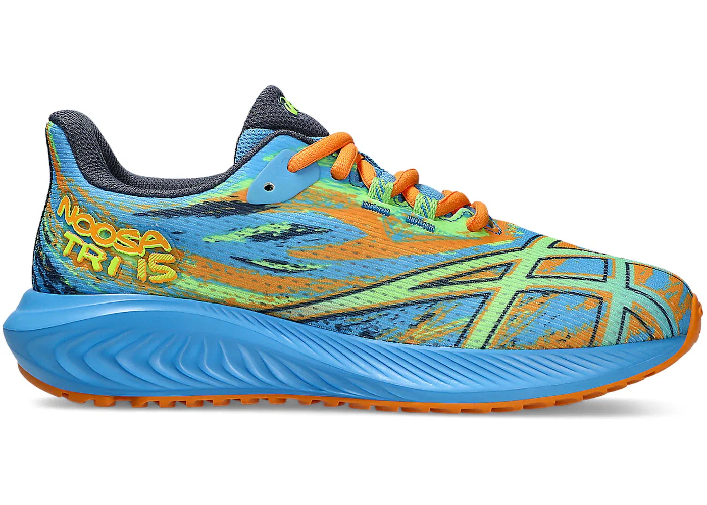 Детские кроссовки для бега с технологией GEL Gel-Noosa Tri 15 ASICS, Waterscape/Electric Lime