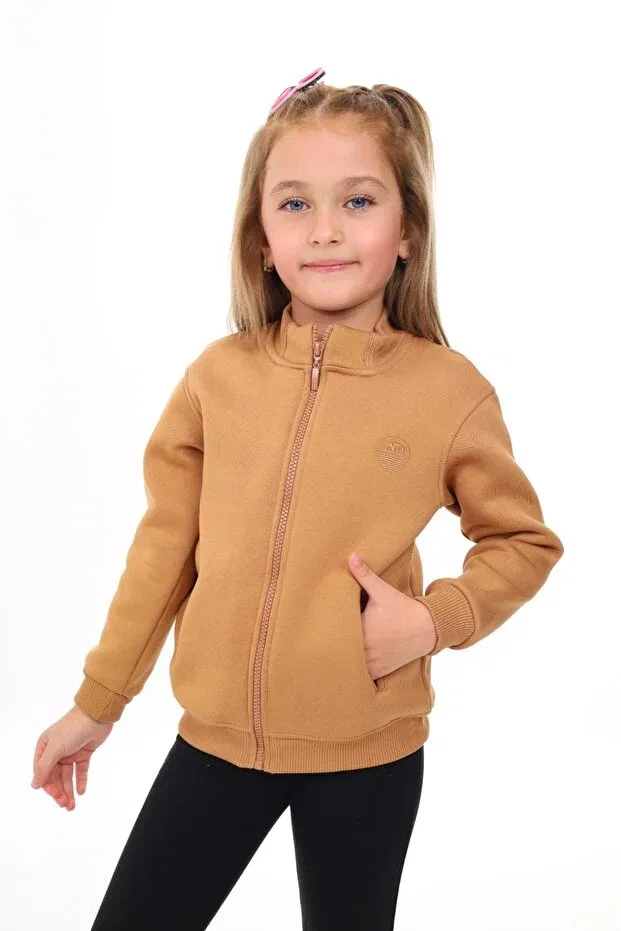 Детский кардиган для девочек с вышивкой Toontoy, Brown — фото 3