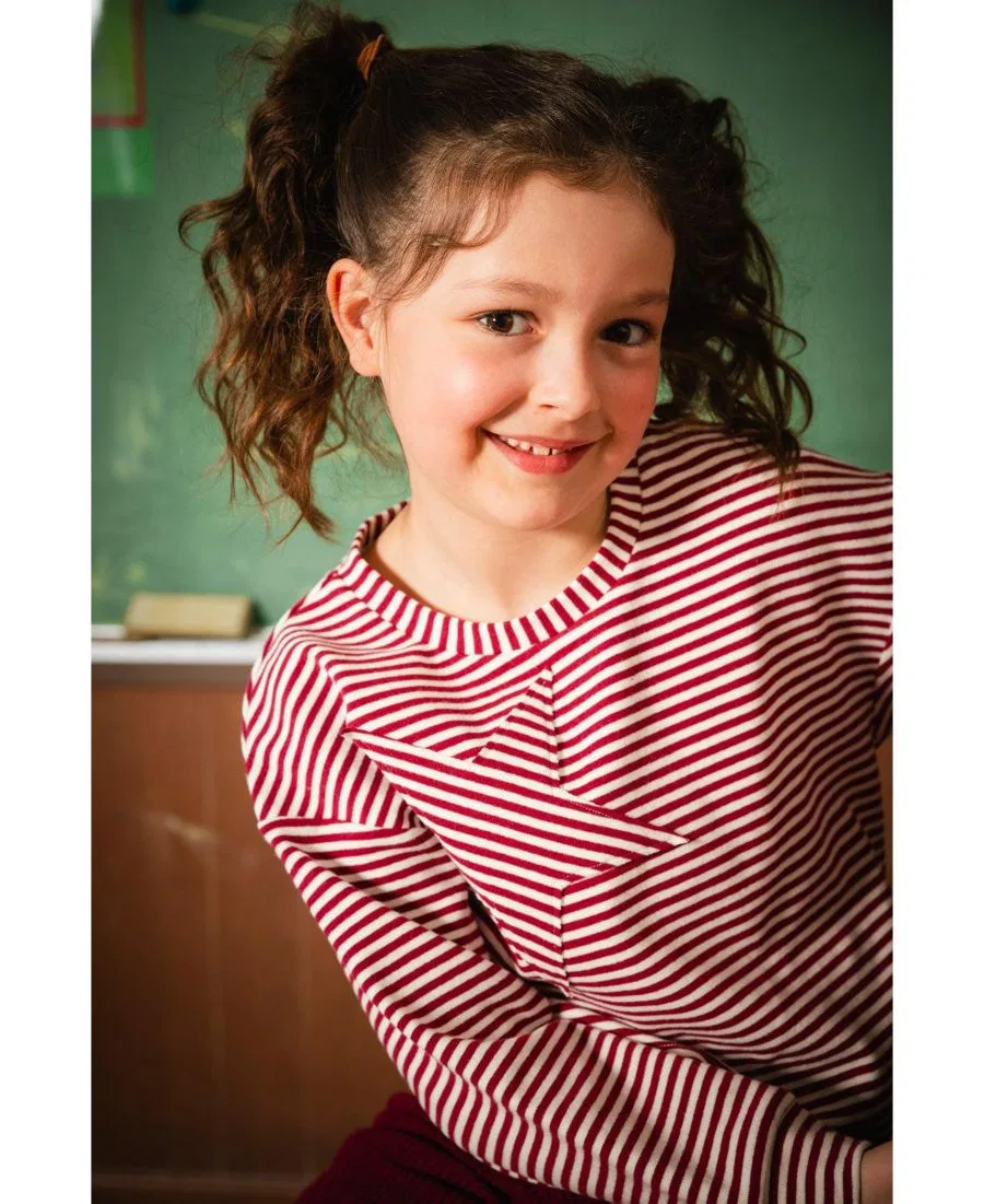 Футболка с длинным рукавом из коллекции Varsity League Deux par Deux, Red And White Stripes — фото 4