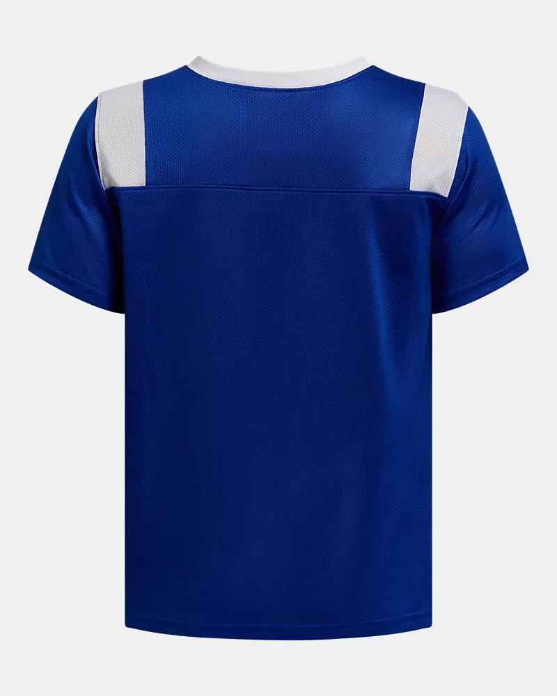 Детская спортивная футболка из дышащей сетки UA Big Win Flag UnderArmour, Royal/White — фото 3