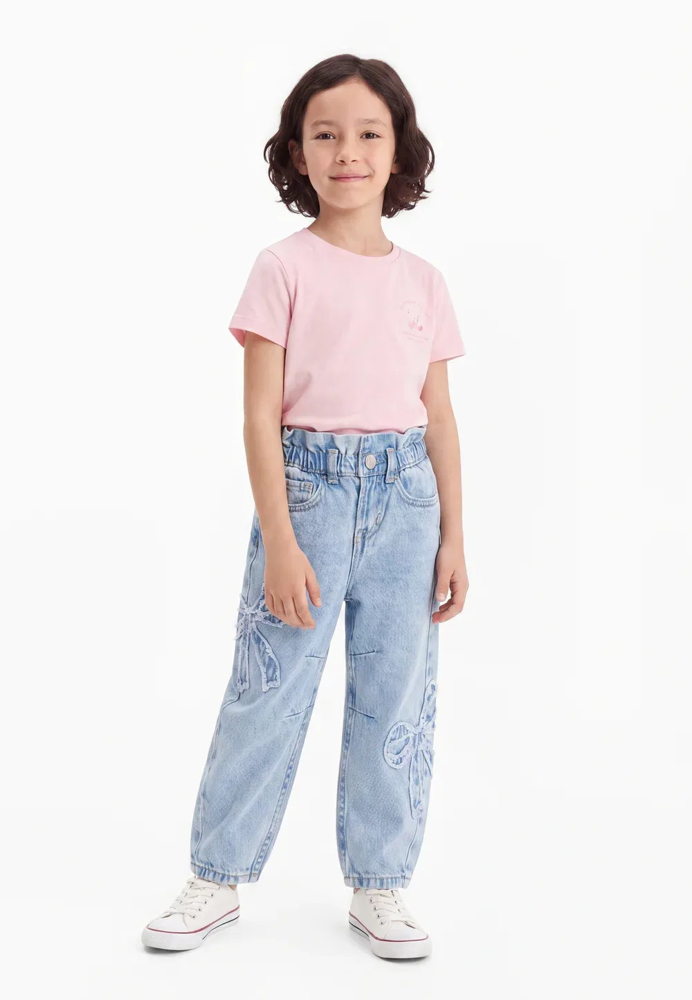 Джинсы с бантом - джинсы свободного кроя Gap, Light Blue Denim