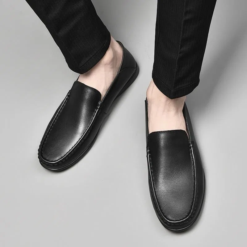 Лоферы кожаные Men's Loafers, черный PUGHGAETZF — фото 2