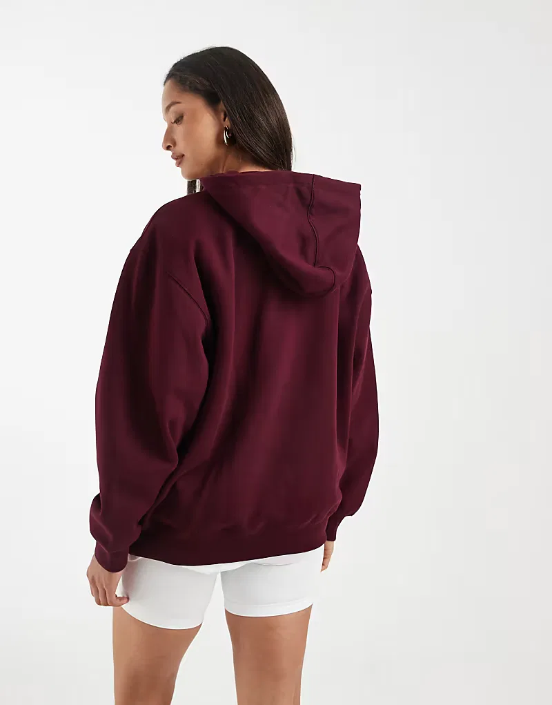 Толстовка Adidas Originals Essentials оверсайз из флиса, бордовый — фото 3
