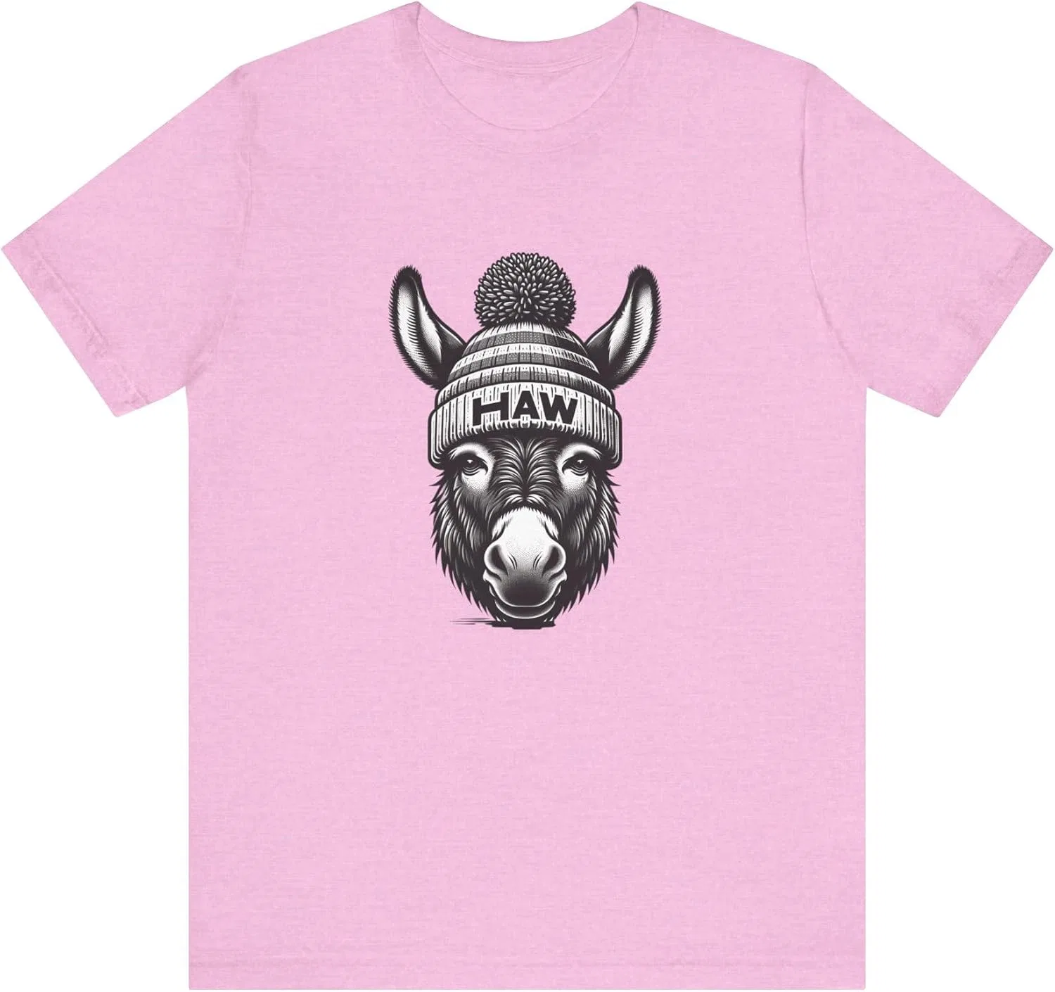 Футболка с осликом Bella Canvas 3001, Heather Bubble Gum