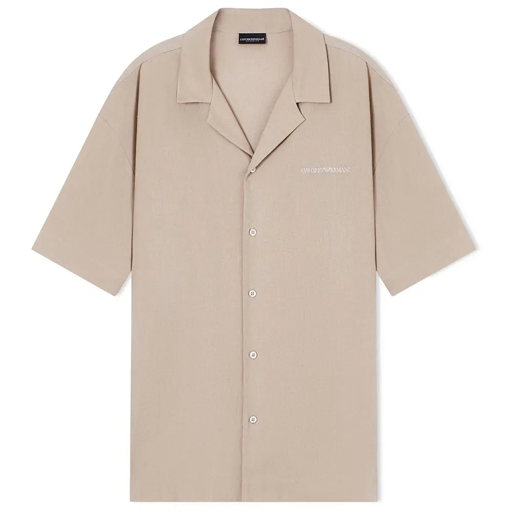 Рубашка с коротким рукавом Emporio Armani, бежевый