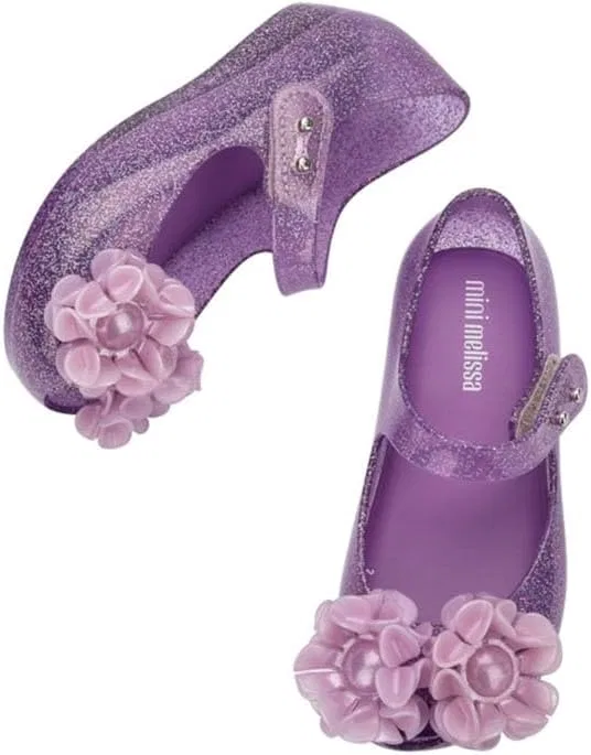 Детские туфли-мэри джейн с открытым носком Springtime Peep-Toe Mary Jane Shoes mini melissa, Lilac/Glitter — фото 4