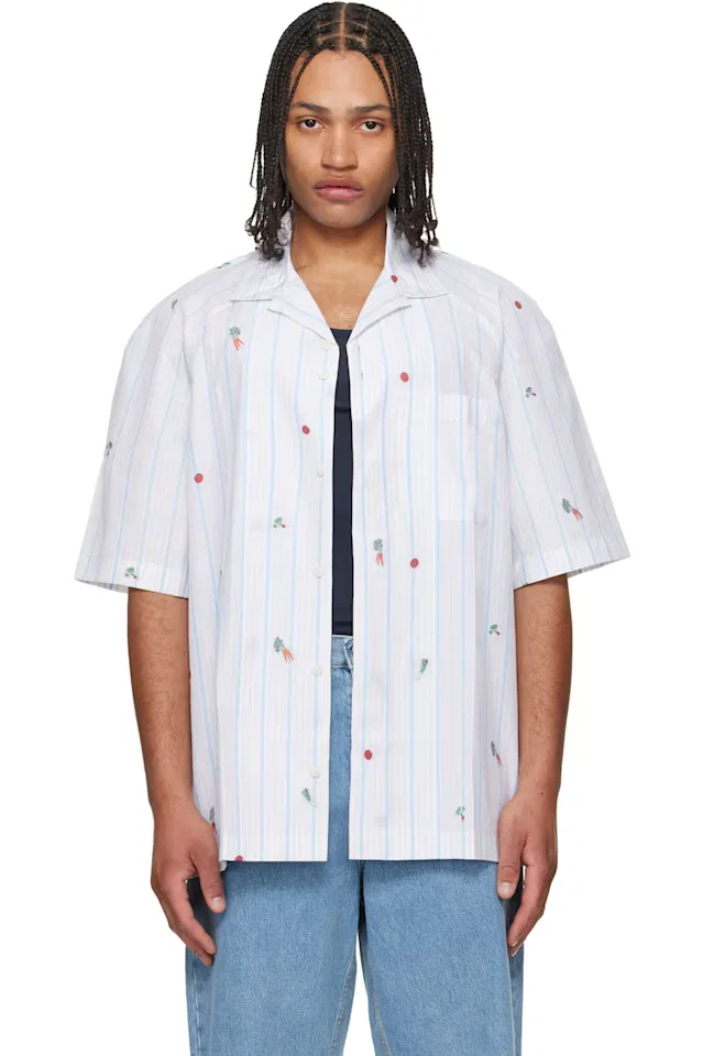 Белая рубашка с коротким рукавом The Romarin Jacquemus