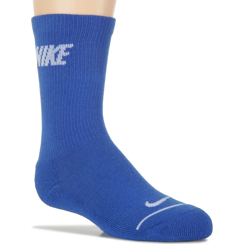 Набор из 6 детских носков размера XS с мягкой подкладкой Nike, Red/Grey/White/Blue Assorted — фото 2