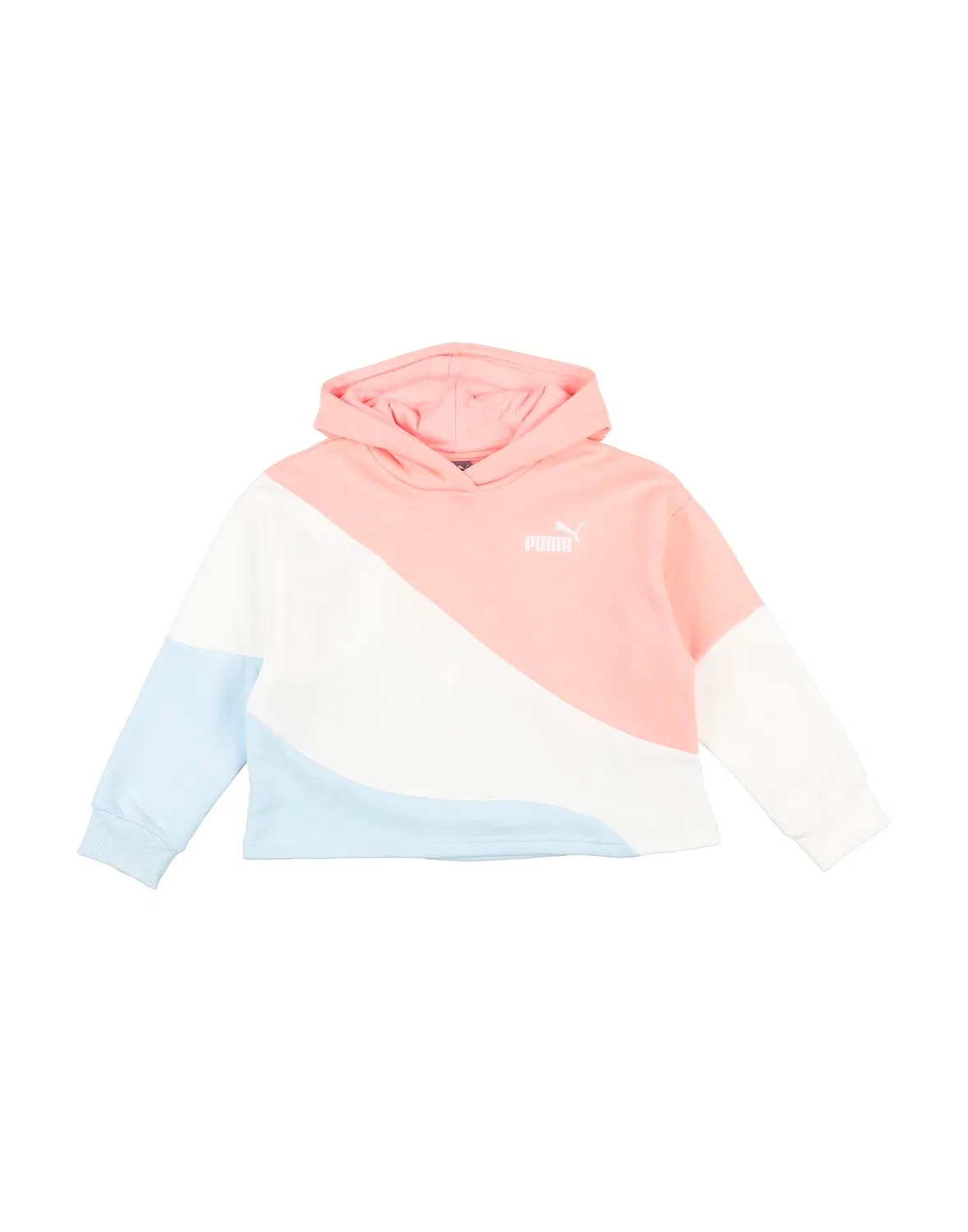 Детский свитшот на молнии с капюшоном Puma Power Cat Hoodie Fl G, лососево-розовый