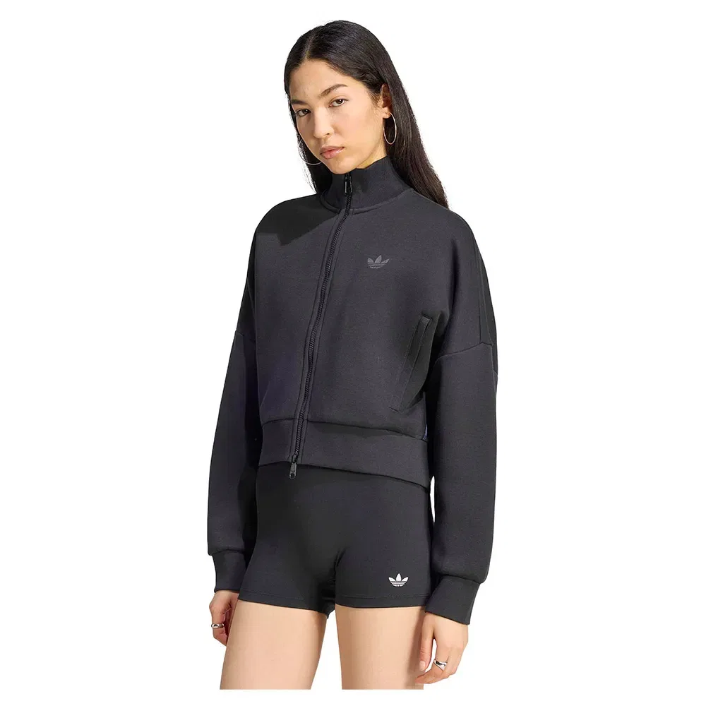 Женский свитшот оверсайз с высокой горловиной Spacer Track Adidas Originals, Black