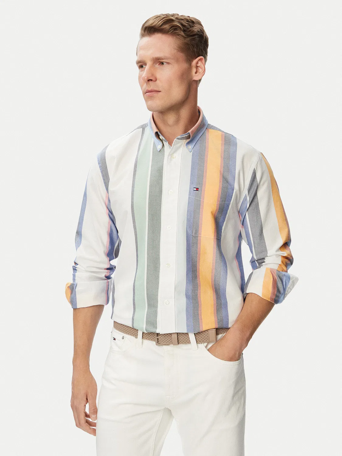 Мужская рубашка стандартного кроя Heritage Oxford Tommy Hilfiger, белый