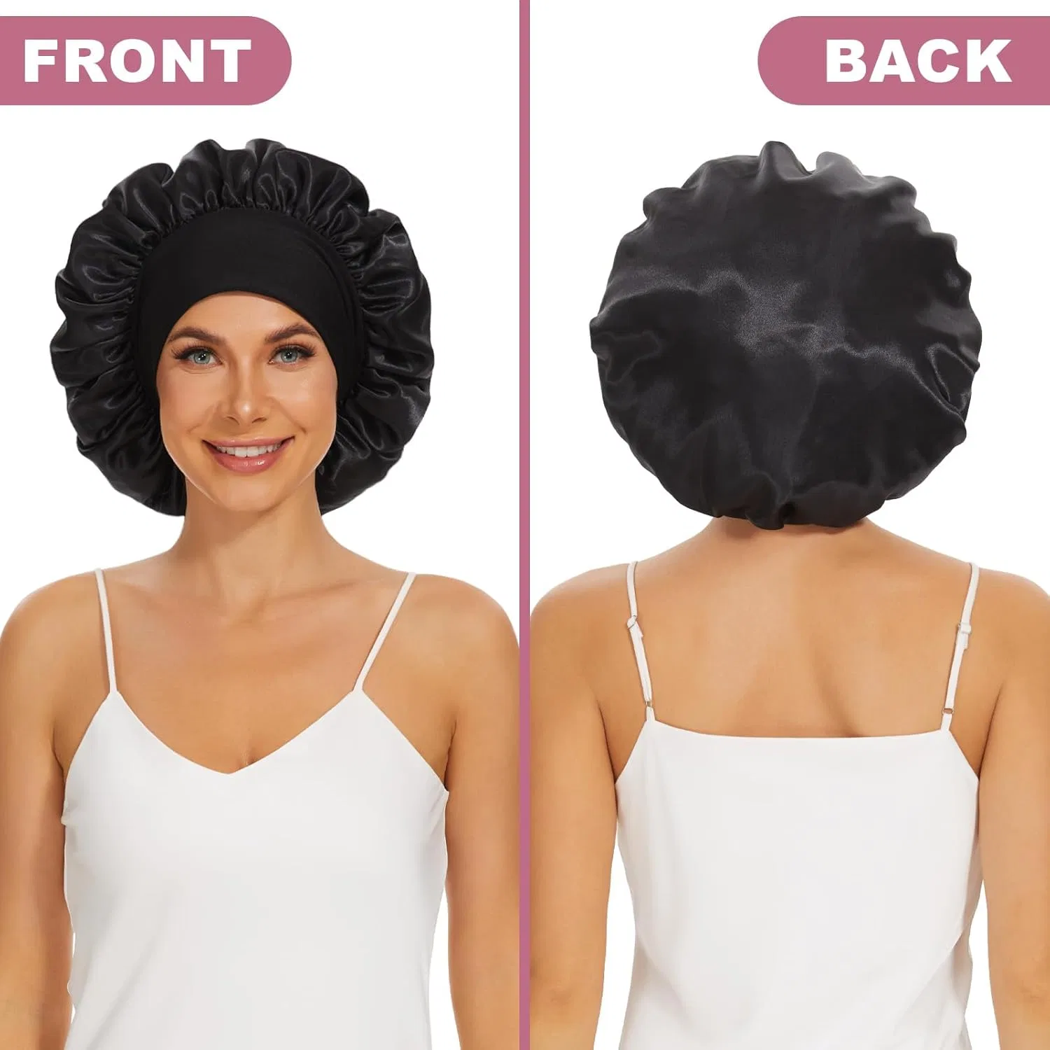 Шапочка для душа Satin Cap, LEADUWAY, 2 шт, черный/синий — фото 4