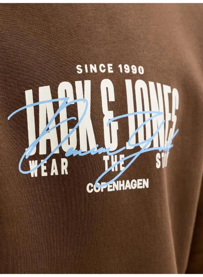 Свитшот с принтом Jack & Jones Junior, какао — фото 3