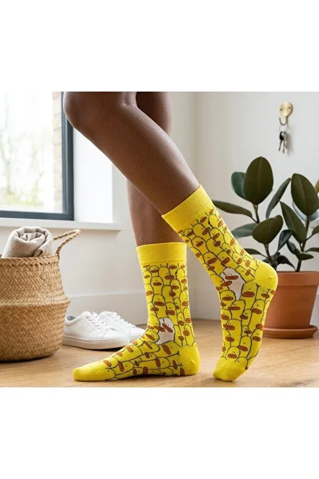 Детские носки с принтом Unisex Çorap Kurdu, Черный