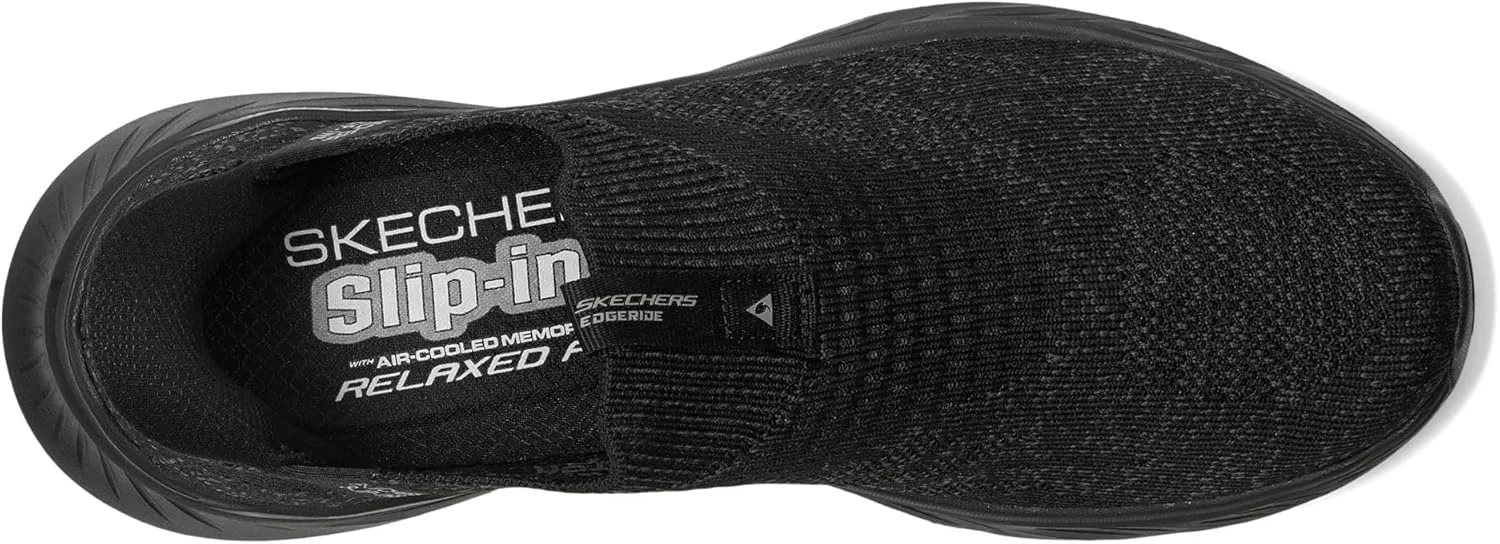 Мужские кроссовки Skechers Edgeride Commissioner с удобной посадкой без шнурков, черный — фото 3