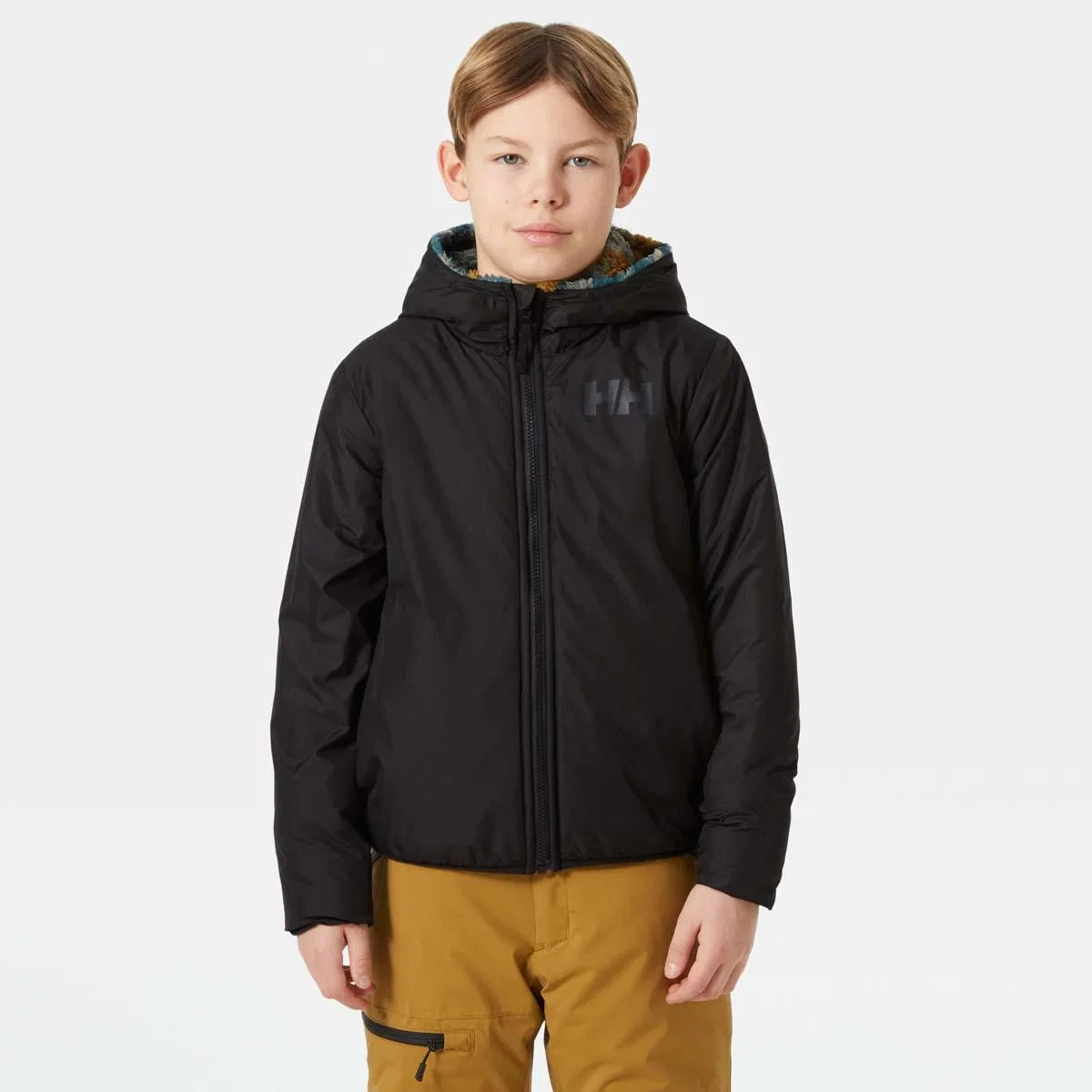 Куртка-реверс с капюшоном Champ Reversible Jacket Helly Hansen, Black Splash Camo Aop