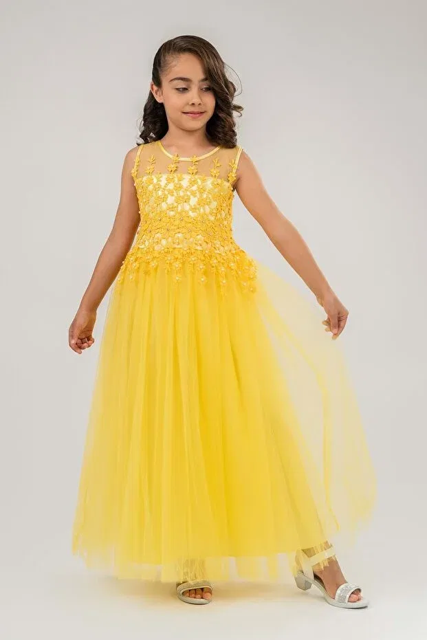 Детское платье для девочек кружевное Mnk Baby&Kids, Yellow