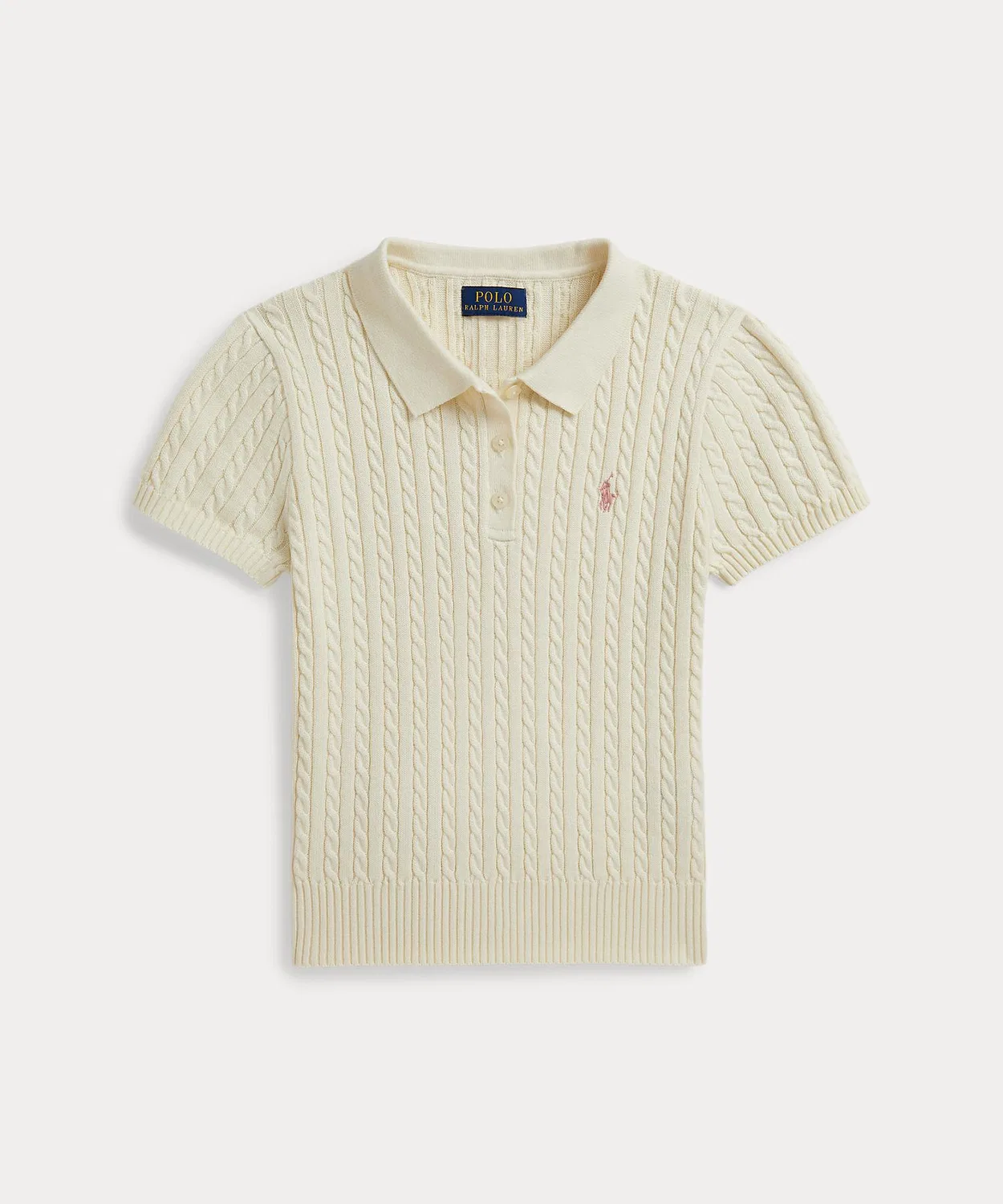 Детский свитер из хлопка с мини-кабельным узором POLO RALPH LAUREN CHILDRENSWEAR, Натуральный