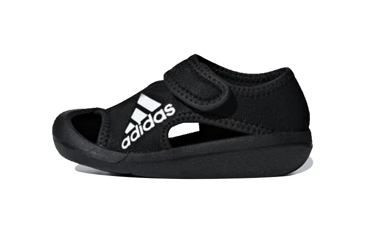 Детские сандалии с быстросохнущим верхом, на липучке, черные, Adidas