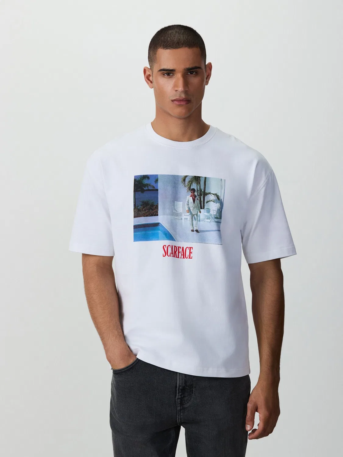 Футболка с принтом Scarface, Relaxed Fit Next, белый — фото 3