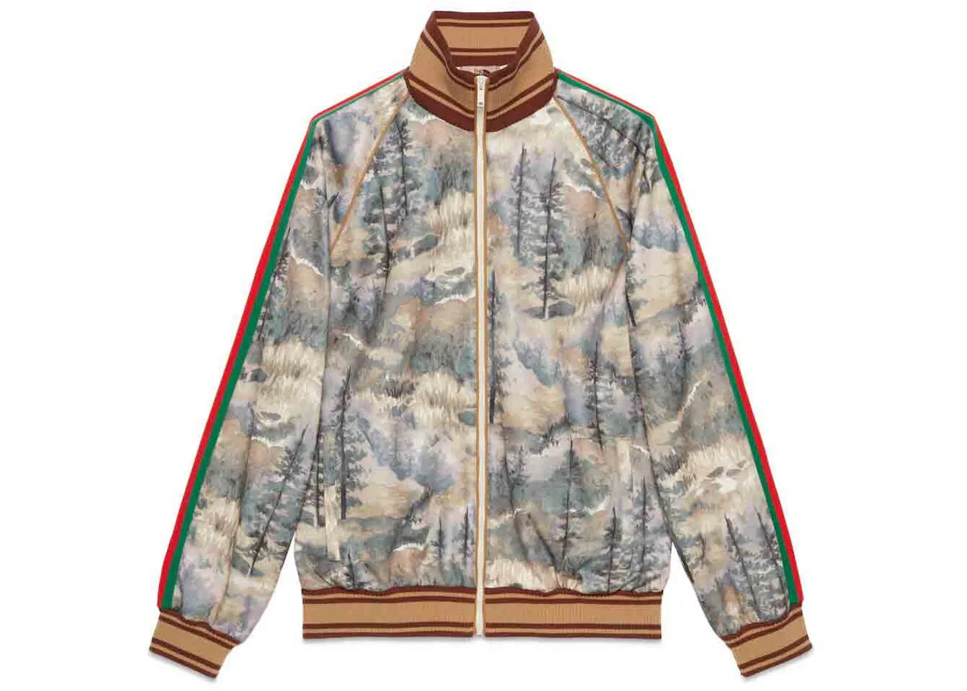 Мужская куртка с принтом Gucci x The North Face Jacket Forest Print, Forest Print