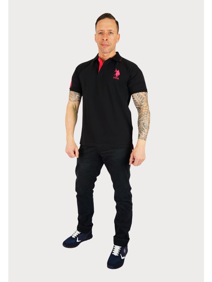 

черная рубашка-поло U.S. Polo Assn.