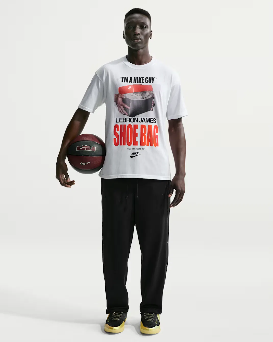Мужская баскетбольная футболка Nike LeBron "Shoe Bag", White — фото 4