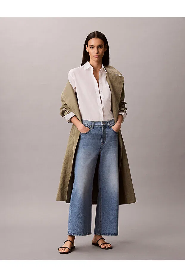 Женская рубашка свободного кроя Cotton Poplin Relaxed Shirt Calvin Klein, White — фото 2