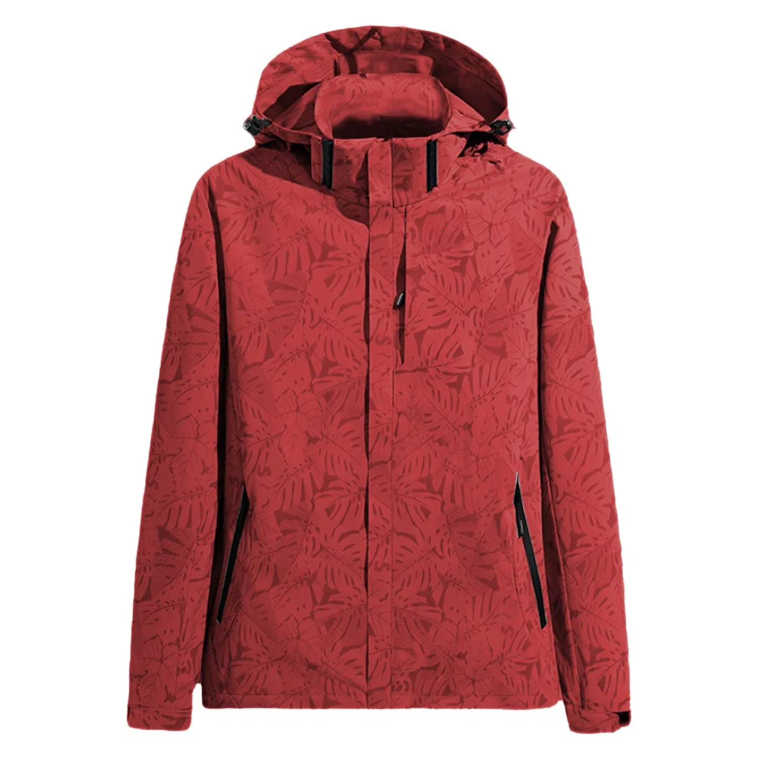 Женская лёгкая непромокаемая куртка с капюшоном Maple Print, Rosso — фото 4