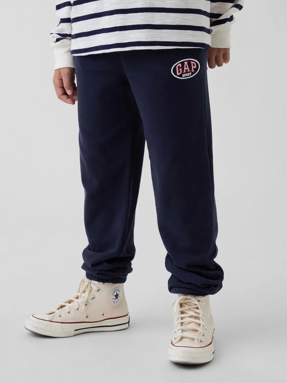 Джоггеры из французского трикотажа Vintage Soft Terry Sport Logo Gap, темно-синий