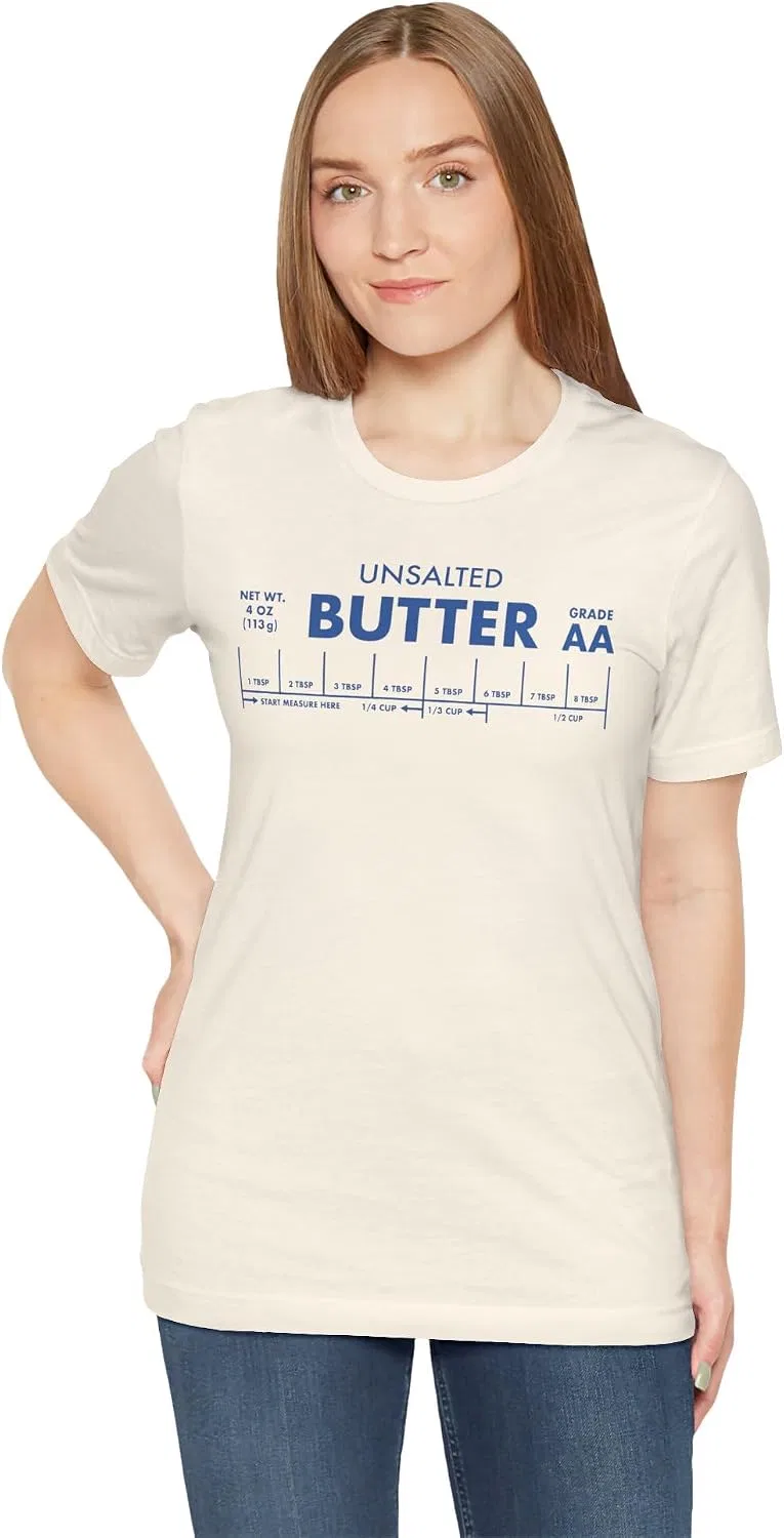 Женская футболка с принтом Unsalted Butter, натуральный — фото 2