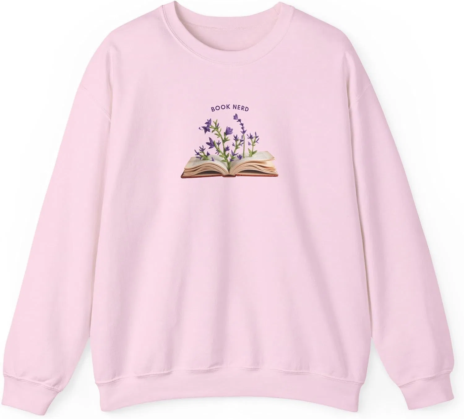 Женская футболка с цветочным дизайном Gildan 18000, Light Pink — фото 3