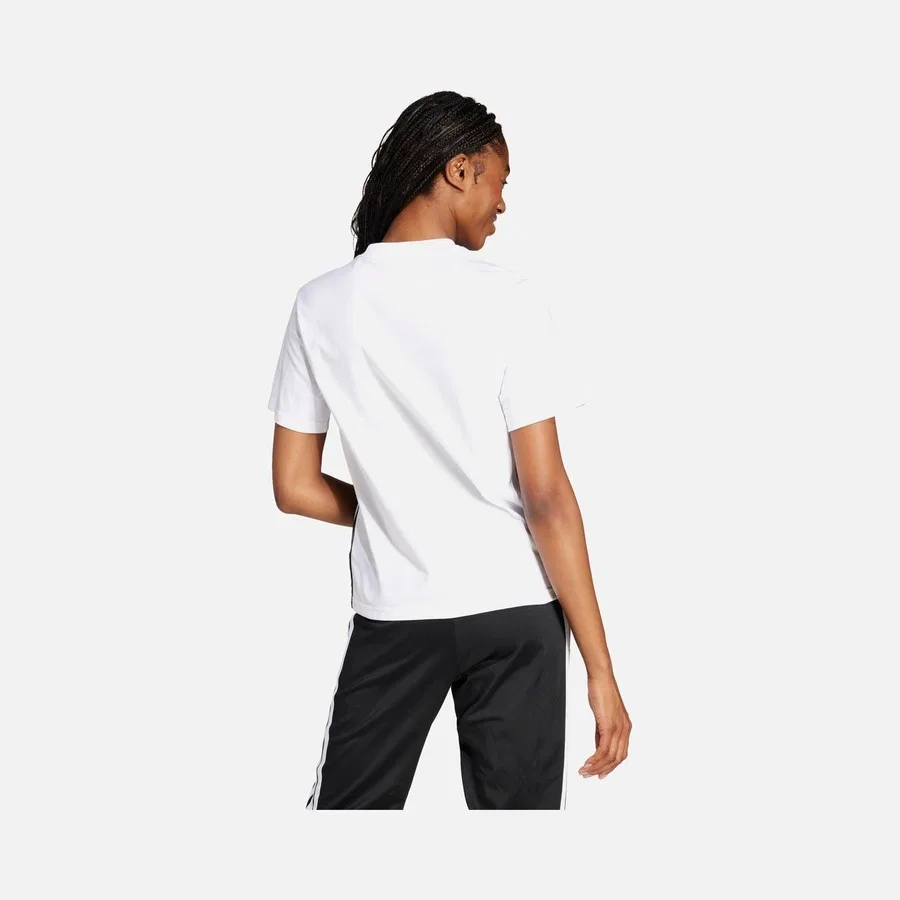Женская футболка с принтом Essentials 3-Stripes Cotton adidas, Белый — фото 3