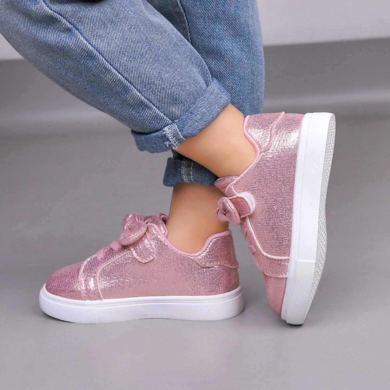 Детские кроссовки для девочек с легким весом IWIHMIV, Pink — фото 2