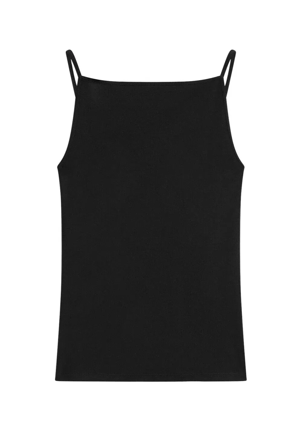 Топ-Майка из смесовой хлопковой ткани Massimo Dutti, Black — фото 2