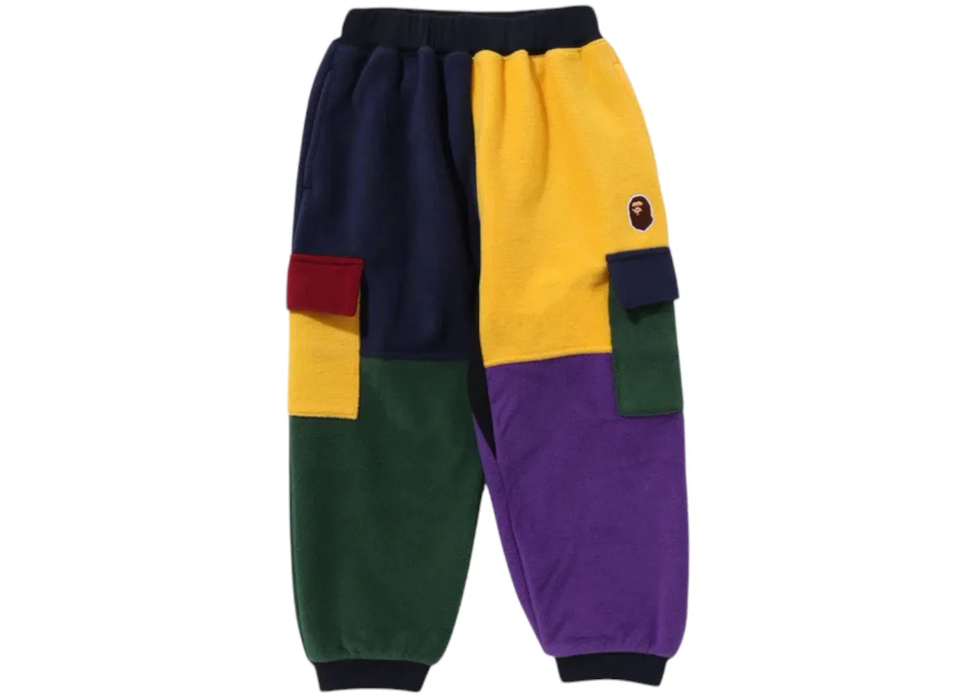 Детские штаны с принтом Ape Head Color Block Fleece BAPE, мультиколор