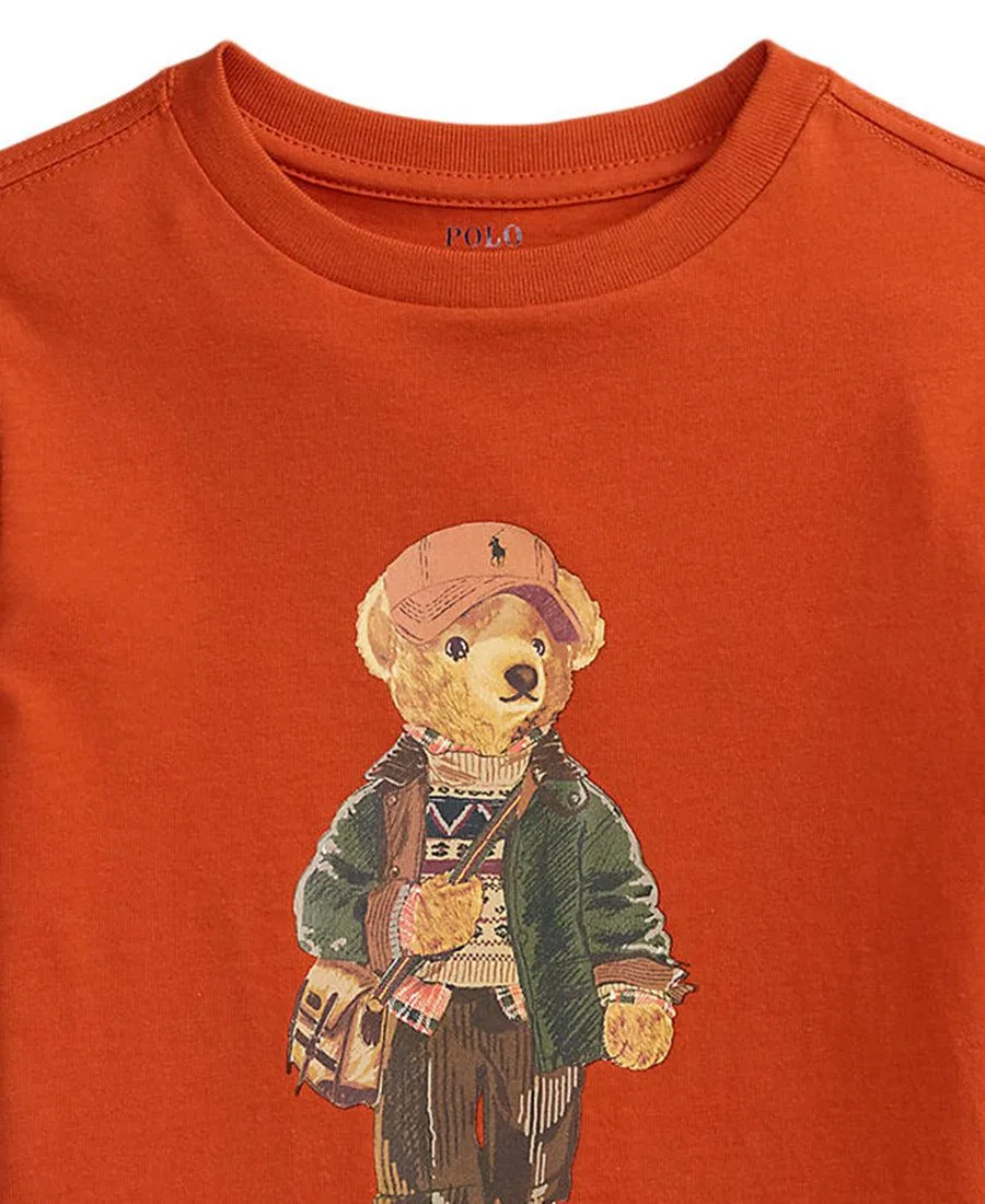 Детская футболка с принтом Polo Bear Polo Ralph Lauren, Varsity Orange — фото 3