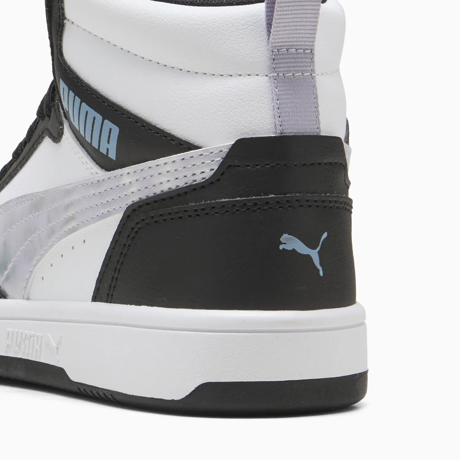 Детские кроссовки для девочек с высоким верхом Rebound V6 Mid Space Belle Puma, Schwarz Violett Weiss — фото 2