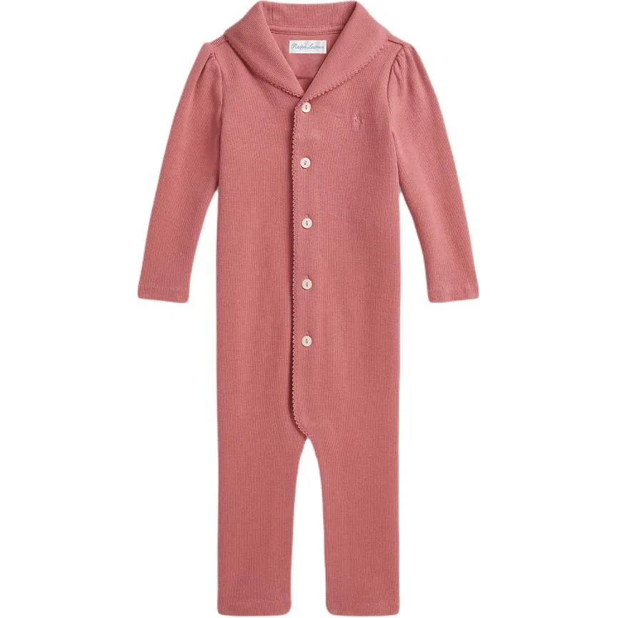 Детский ползунок-комбинезон с отложным воротником Canvas Powder Polo Ralph Lauren