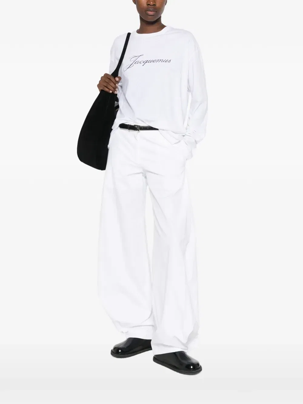 Футболка с длинным рукавом с логотипом Jacquemus, белый — фото 3