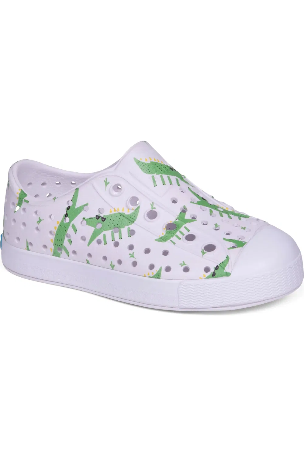 Детские кеды водонепроницаемые на плоской подошве Jefferson Native Shoes, White/Alligators