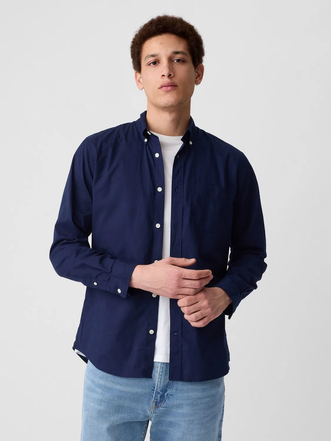 Рубашка с зауженным кроем Gap, Navy