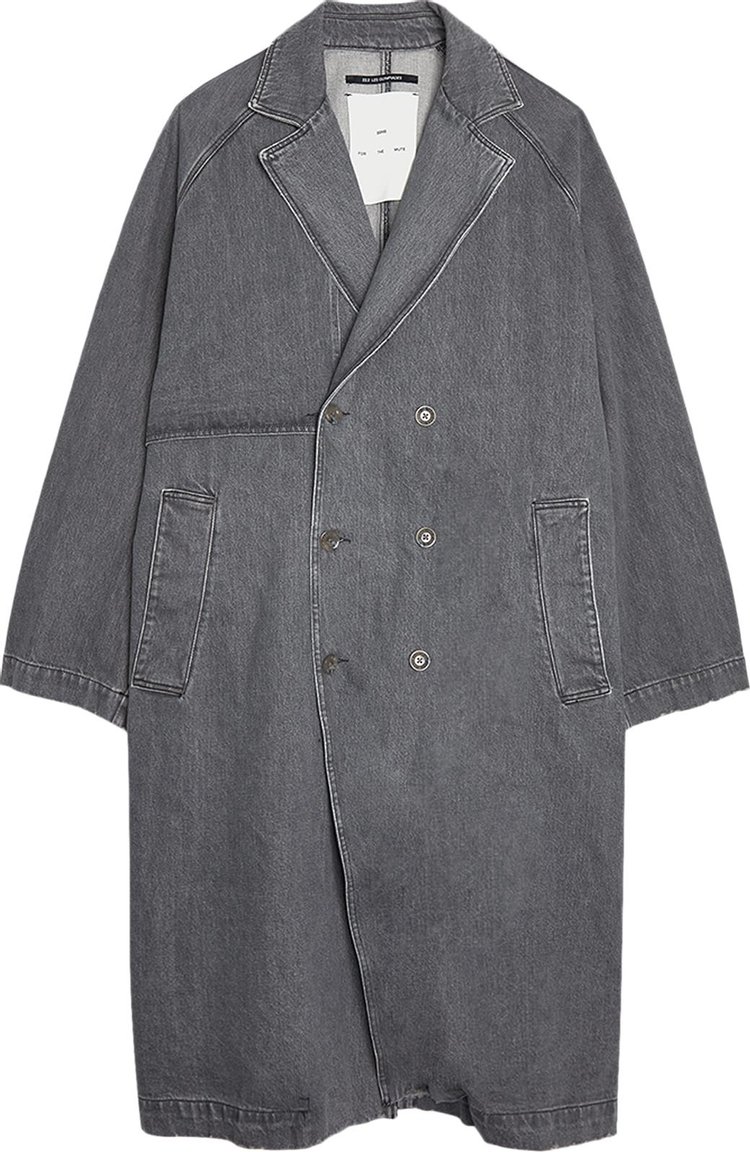 Тренчкот Song for the Mute Long Trench Coat 'Grey', серый - фото